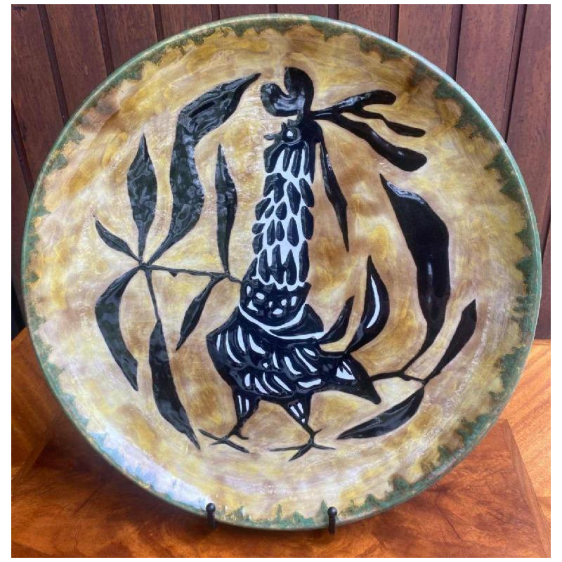 Large dish signed Jean Lurçat Sant Vicens