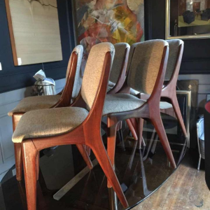 Mahjongg Vlaardingen Holland, Set of 6 Scandinavian Teak Design chairs, 1965