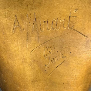 "De Blonde", grote gouden buste van een vrouw, terracotta Napoleon III, 19e Eeuw