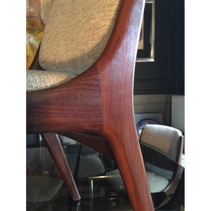 Mahjongg Vlaardingen Holland, Séries 6 chaises Design Scandinave en Teck, 1965