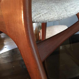 Mahjongg Vlaardingen Holland, Séries 6 chaises Design Scandinave en Teck, 1965