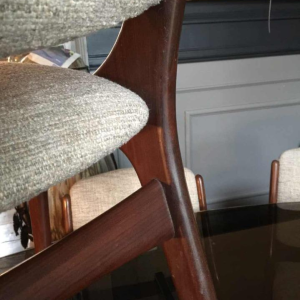 Mahjongg Vlaardingen Holland, Séries 6 chaises Design Scandinave en Teck, 1965