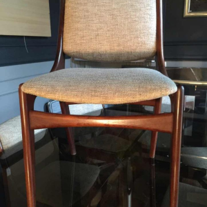 Mahjongg Vlaardingen Holland, Séries 6 chaises Design Scandinave en Teck, 1965