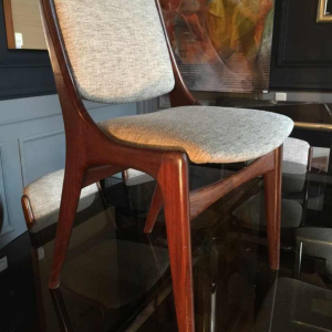 Mahjongg Vlaardingen Holland, Séries 6 chaises Design Scandinave en Teck, 1965