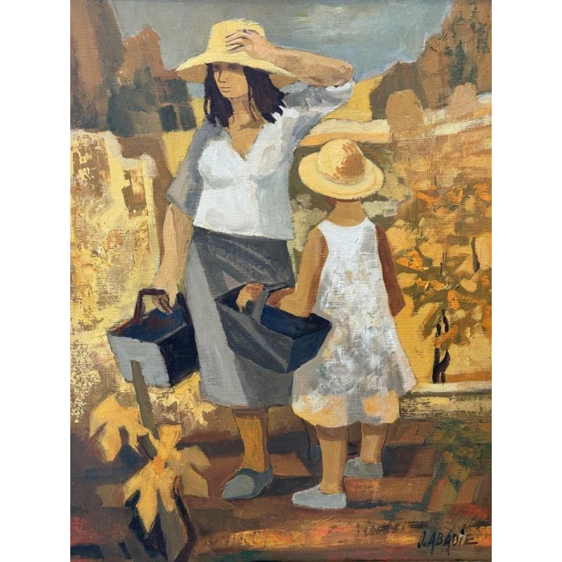 Jean Abadie “ Les vendangeuses “ olieverf op doek
