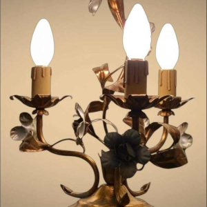 Florentijnse vintage lamp Rivolta Paralumi Milano - verguld & verzilverd metaal - Italië