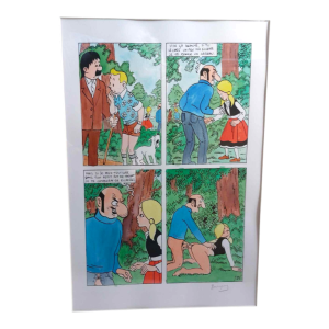 Jan Bucquoy ‘La vie sexuelle de Tintin’ original watercolour plate N°21, 2018