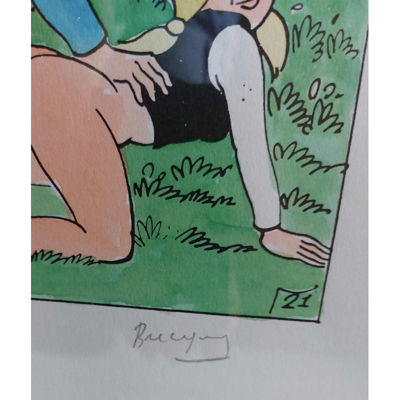 Jan Bucquoy “La vie sexuelle de Kuifje” originele aquarelplaat N°21, 2018