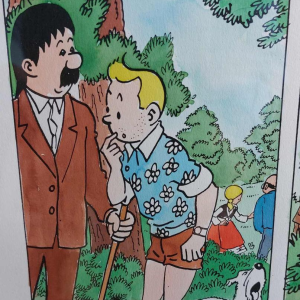 Jan Bucquoy ‘La vie sexuelle de Tintin’ original watercolour plate N°21, 2018