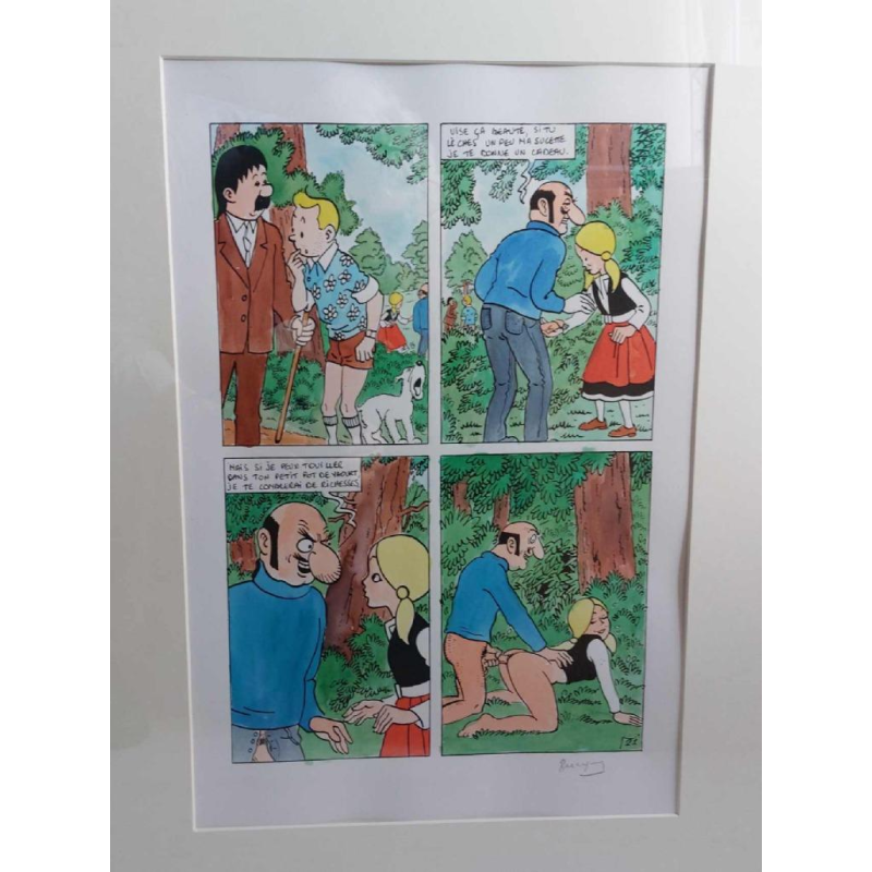 Jan Bucquoy ‘La vie sexuelle de Tintin’ original watercolour plate N°21, 2018