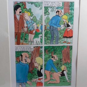 Jan Bucquoy ‘La vie sexuelle de Tintin’ original watercolour plate N°21, 2018