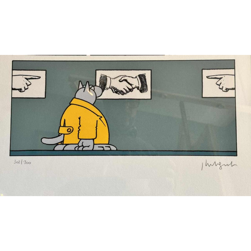 Philippe GELUCK: “La bonne direction“ numbered estampe limited edition