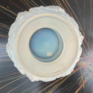 ETALEUNE pour Etling, vase Art Déco opalescent, décor floral stylisé, ca 1930