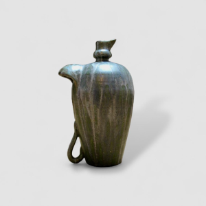 Marcellus Aubry in Bouffioulx, salt-glazed stoneware vase, high-fired, circa 1920