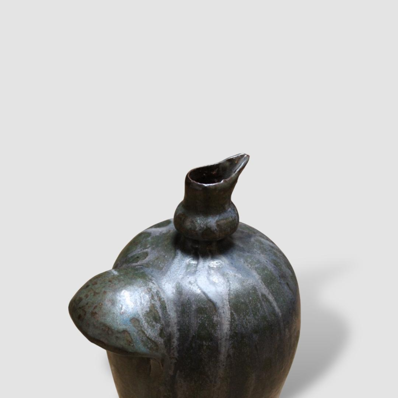 Marcellus Aubry, zoutgeglazuurde steengoedvaas, Bouffioulx ca 1920