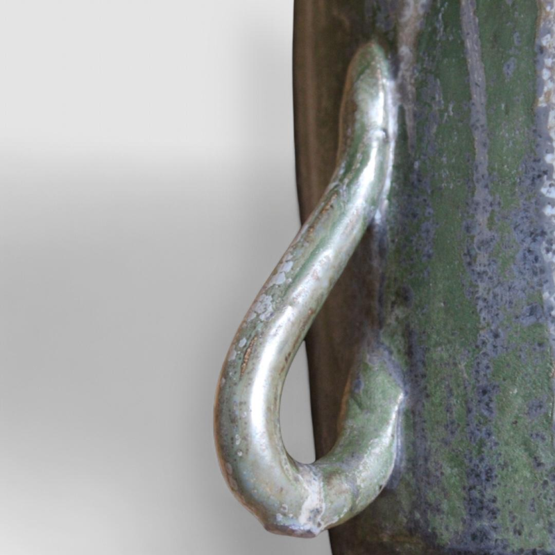 Marcellus Aubry in Bouffioulx, salt-glazed stoneware vase, high-fired, circa 1920