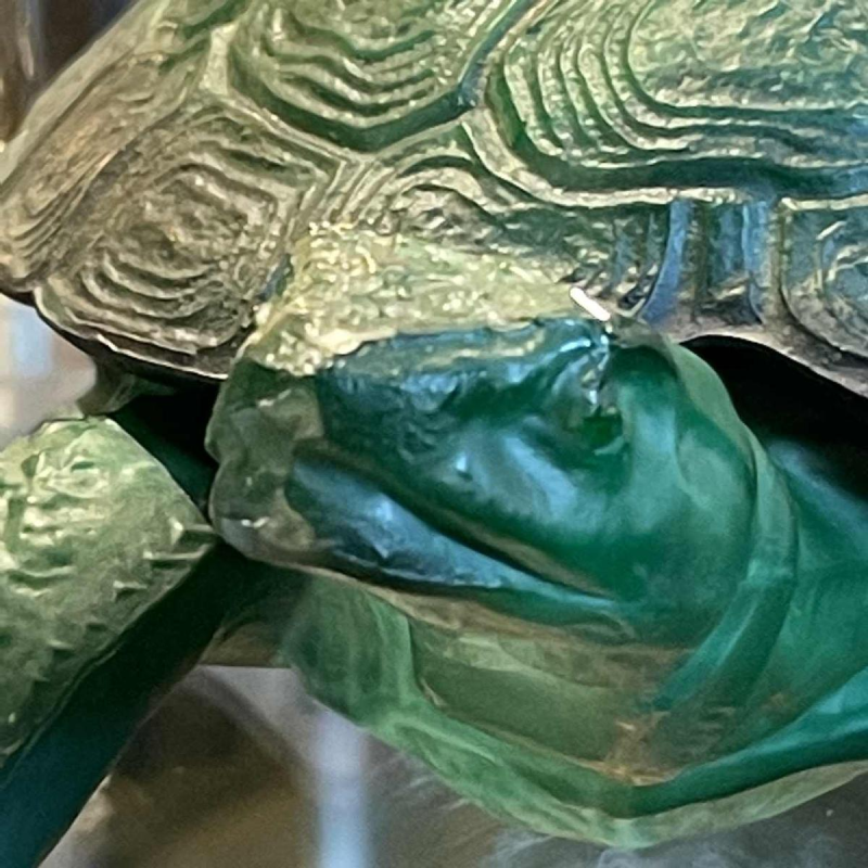 MARIO PETRUCCI " INGRID " Schlevogt Hoffmann, Sculptuur Turtle Art Deco glas