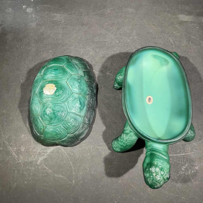 MARIO PETRUCCI " INGRID " Schlevogt Hoffmann, Sculptuur Turtle Art Deco glas