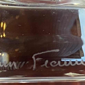 Zes kleine kristallen digestif glazen met steel gesigneerd Daum France