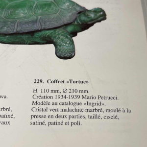MARIO PETRUCCI " INGRID " Schlevogt Hoffmann, Sculpture Turtle Art Deco glass