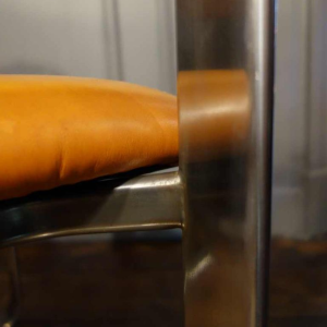 Eero Aarnio "Executive" Mobel Italia, pair of metal / leather armchairs, 1968