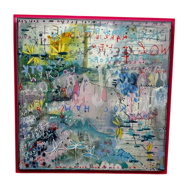 Ewa Dziengielewicz, tableau abstrait, acrylique sur toile, 21e siècle