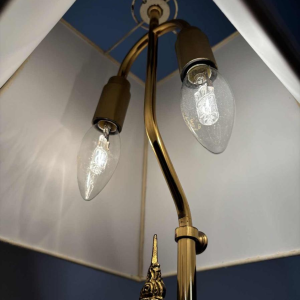 Paar vergulde gietijzeren boeddha lampen - Zuidoost-Azië - 20e eeuw