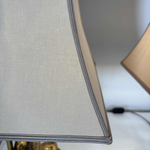 Paar vergulde gietijzeren boeddha lampen - Zuidoost-Azië - 20e eeuw