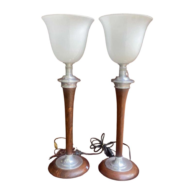 Pair of large Mazda 1930 Art Deco lamps 80cm