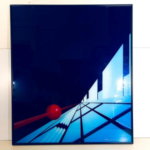 PATRICE PLACEMAN ''Red ball" painting eglomised oil under plexiglass, 1996