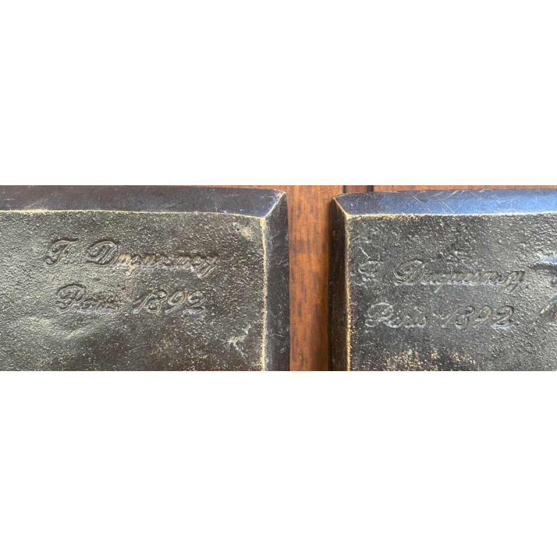 Pair of bronze bas-relief plaques signed F Duquesnoy 1892