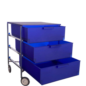 Kartell – Caisson de rangement “Mobil” 3 tiroirs, bleu cobalt, 1993 Design