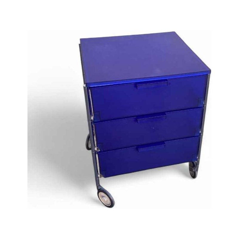 Kartell - “Mobil“ 3-ladenkast, kobaltblauw, 1993 Ontwerp