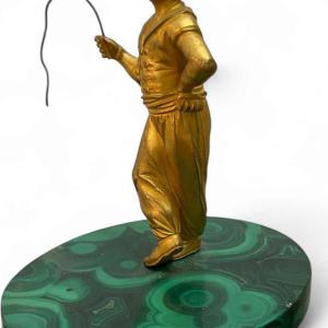 Orientalist ormolu figurine on malachite base, Russia 19th c