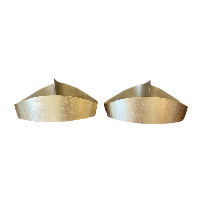 Pair of brushed brass wall lights