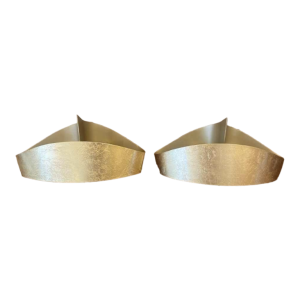 Pair of brushed brass wall lights