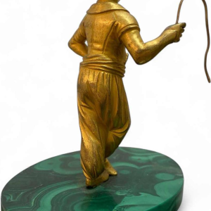 Orientalist ormolu figurine on malachite base, Russia 19th c