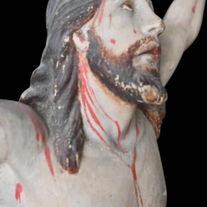 Corps du Christ Indo-Portugais, sculpture en bois polychrome, vers 1660–1700