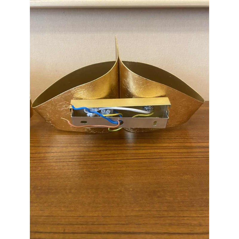 Pair of brushed brass wall lights