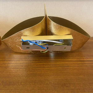 Pair of brushed brass wall lights