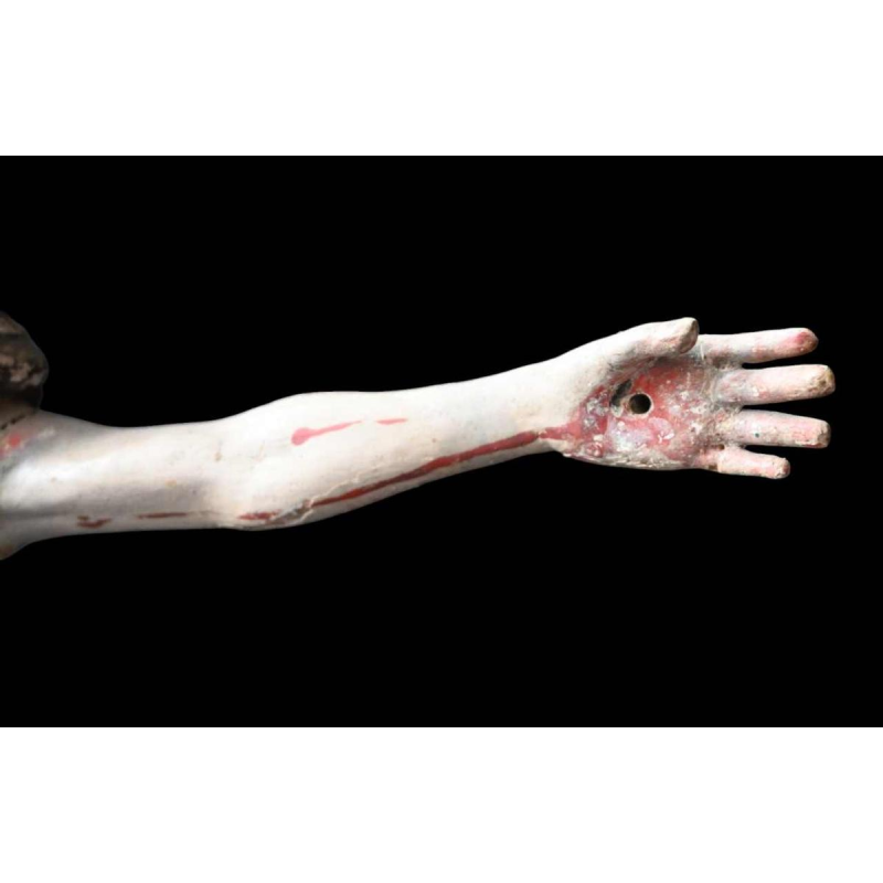 Corps du Christ Indo-Portugais, sculpture en bois polychrome, vers 1660–1700