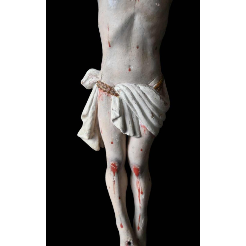 Corps du Christ Indo-Portugais, sculpture en bois polychrome, vers 1660–1700
