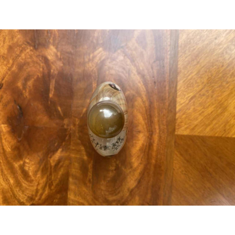 Chinese glass snuff bottle with women scene, inside painted