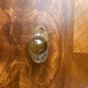 Tabatière / bouteille à priser Chinoise en verre scène de femmes, peinte par l'Intérieur