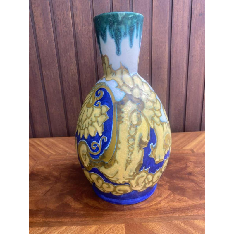 Large Gouda vase signed Henri Breetvelt (1864-1923) Art Nouveau 1900