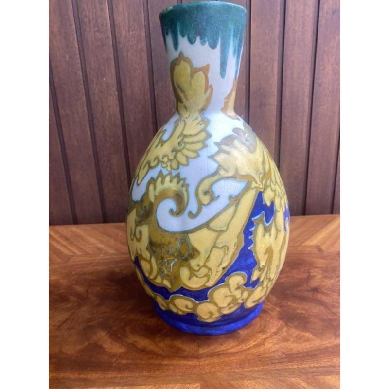 Henri Breetvelt pour Gouda, vase céramique Art Nouveau 1900