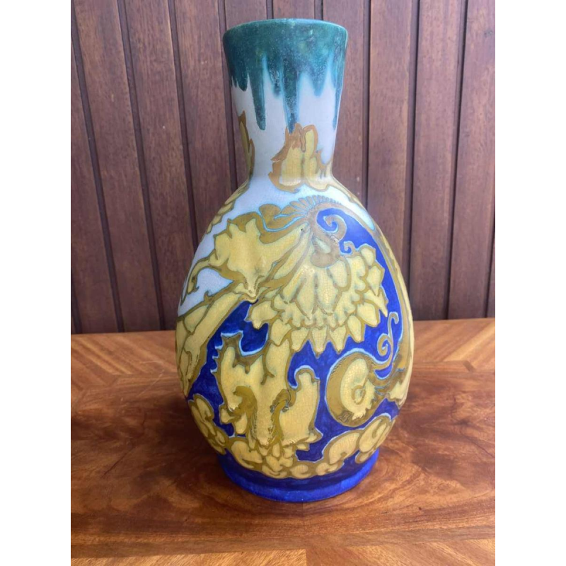 Henri Breetvelt pour Gouda, vase céramique Art Nouveau 1900