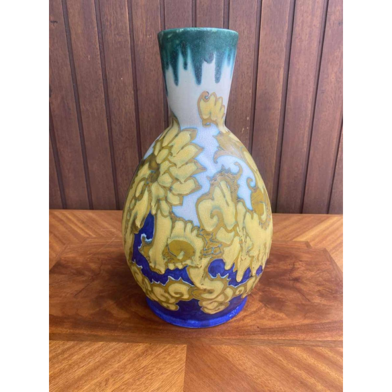 Large Gouda vase signed Henri Breetvelt (1864-1923) Art Nouveau 1900
