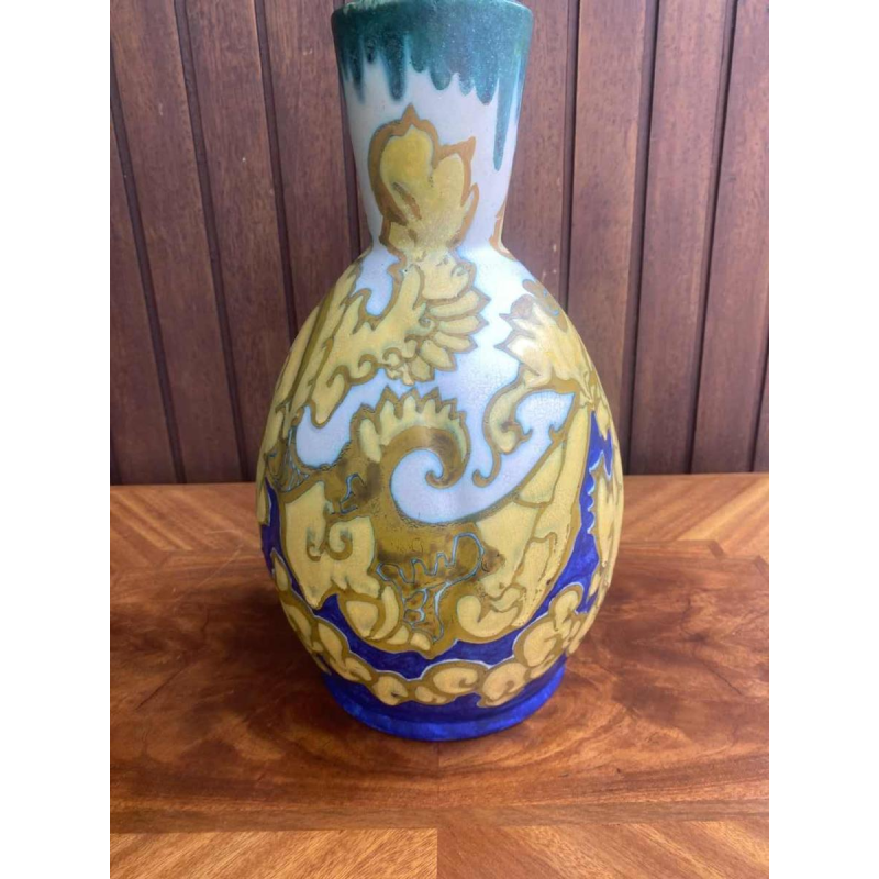 Large Gouda vase signed Henri Breetvelt (1864-1923) Art Nouveau 1900