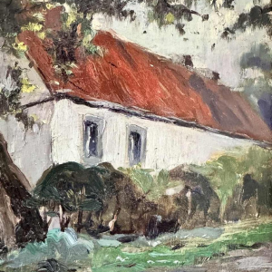 Adolphe Dupont (1898-1982): "Mosan landscape" pair of paintings